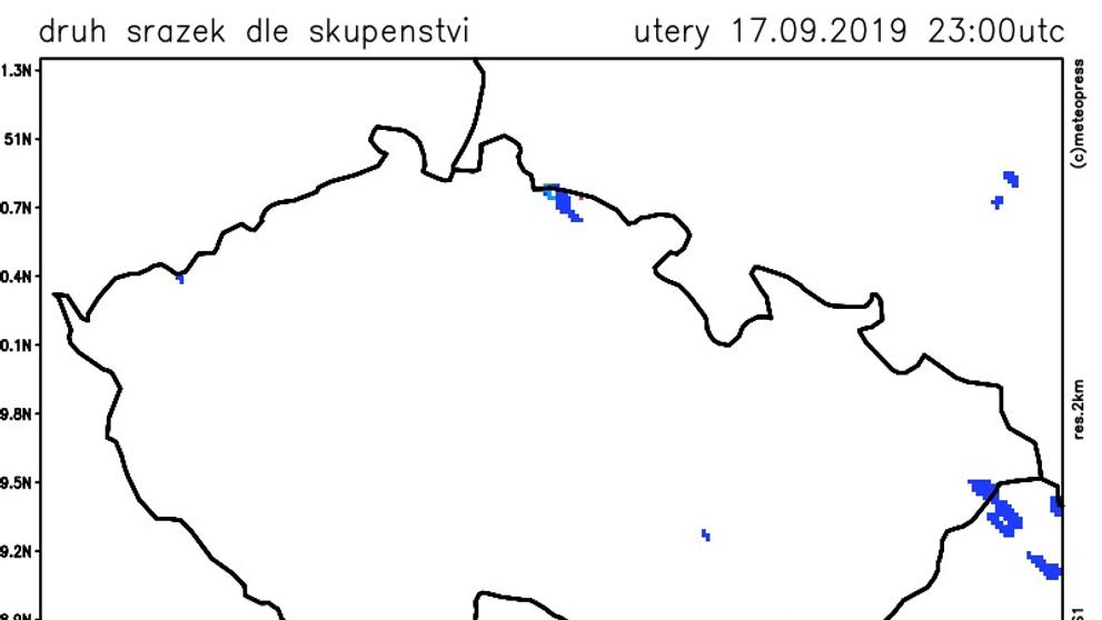 Mapa srážek v Česku - 2