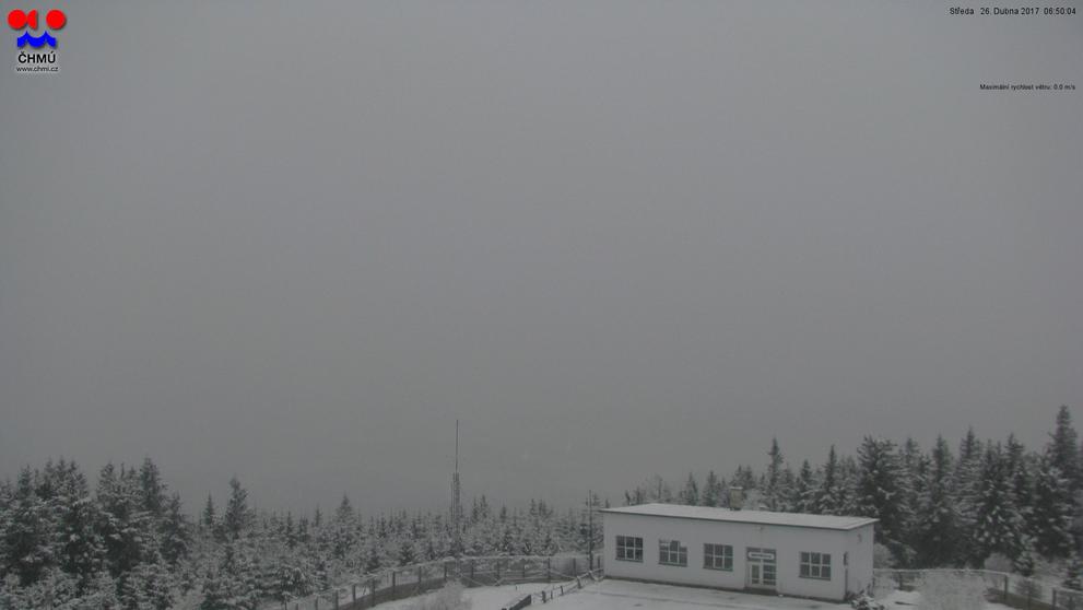 V Česku padá opět sníh - Dyleň 940 m. n. m.