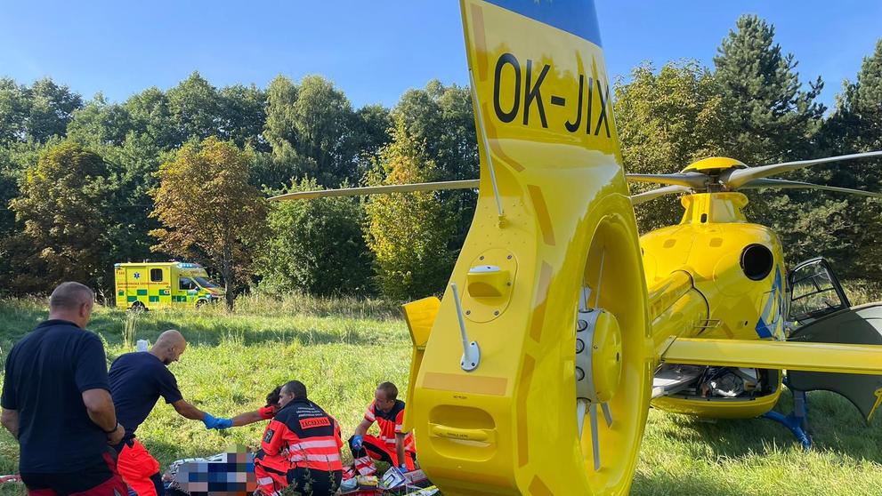 Srážka motorkáře s autem na Jindřichohradecku