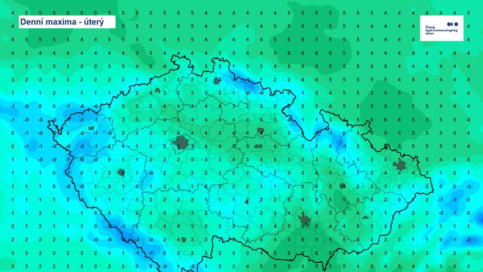 Denní maxima – úterý 18. 11.
