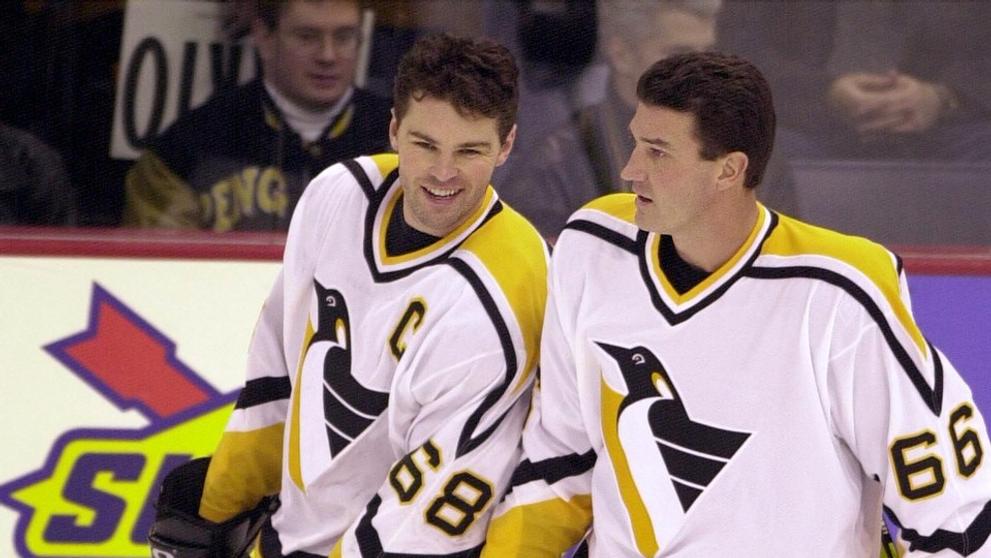 Jaromír Jágr a Mario Lemieux