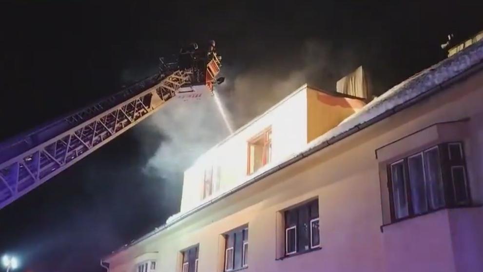 Požár ubytovny na Prachaticku