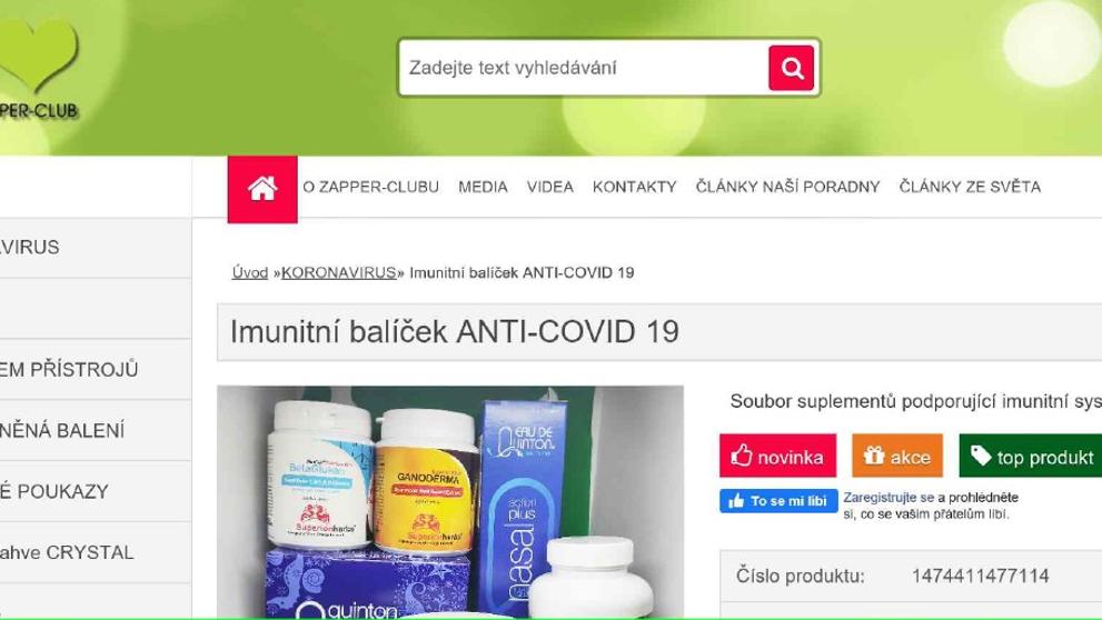 Zneužívání virové epidemie při prodeji doplňků stravy - 2
