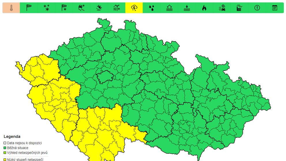 Varování před bouřkami, úterý 13. 8.