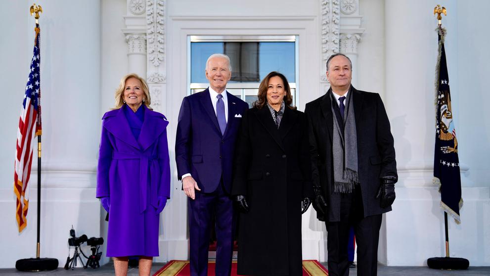 Joe Biden s manželkou Jill, Kamala Harrisová a manžel Douglas Emhoff