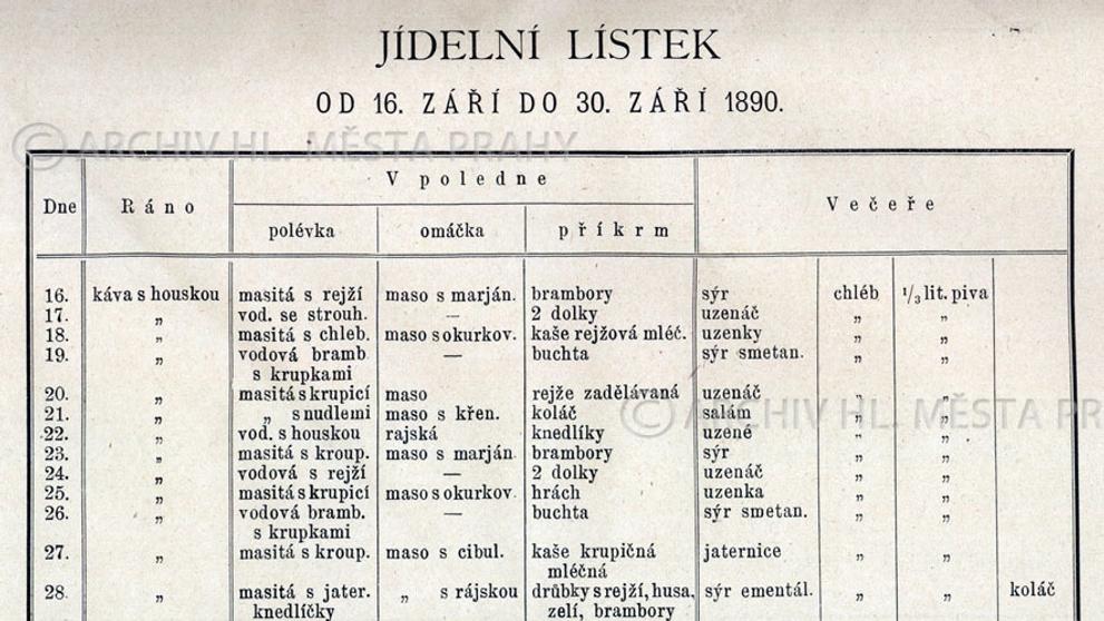 Staré jídelní lístky - 7