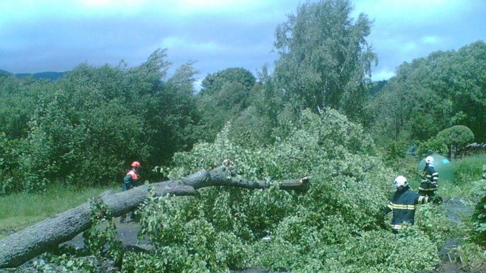 Strom spadl na dům v Železné Rudě