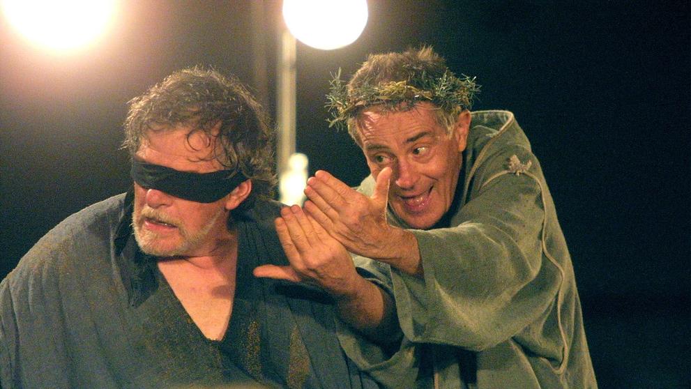 Jan Kačer a Jan Tříska v Shakespearově tragédii Král Lear, 4. 8. 2002