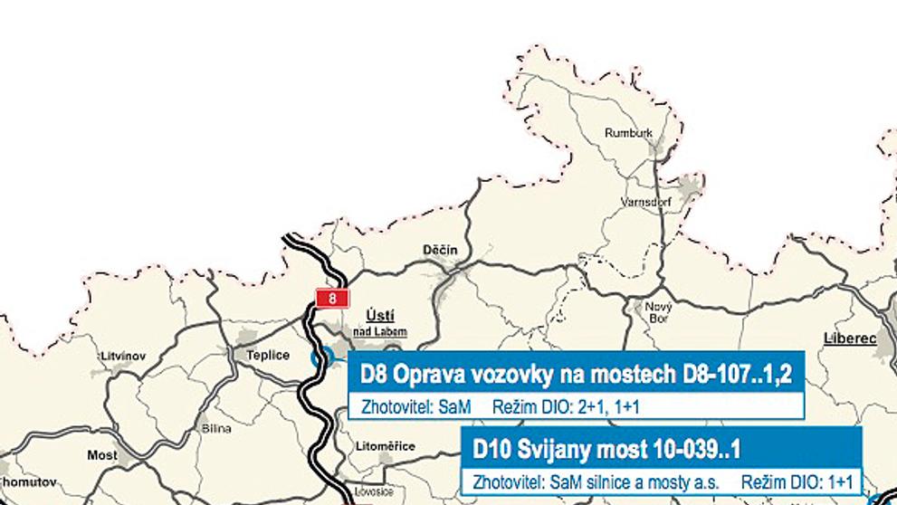 Jarní opravy na dálnicích