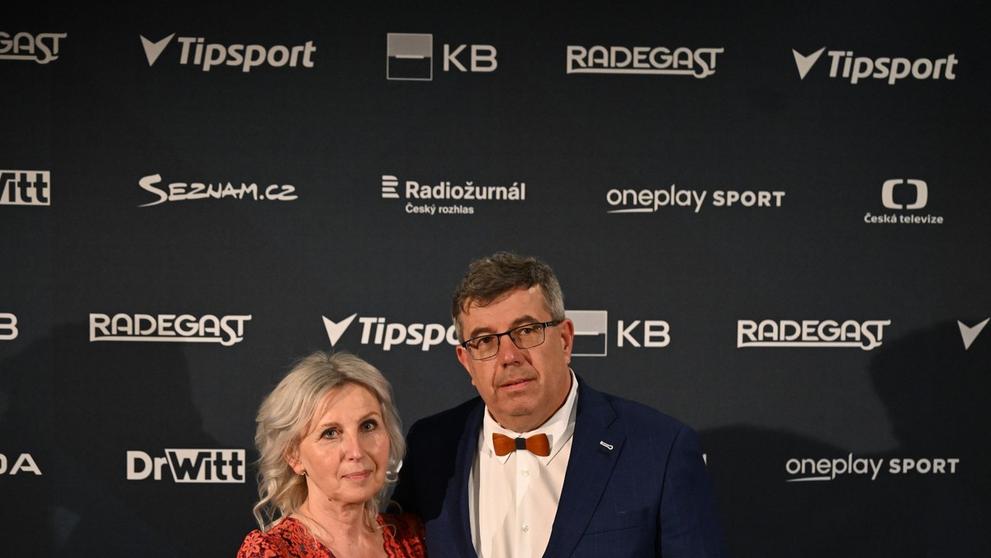 Trenér brněnské Komety Kamil Pokorný s manželkou