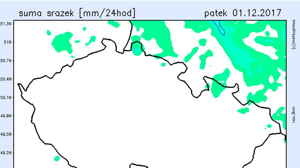 Mapy sněhu - pátek