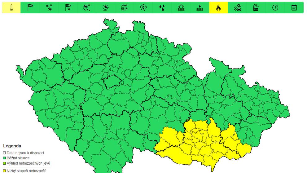 Výstraha před požáry, 16. 8. a 17. 8.