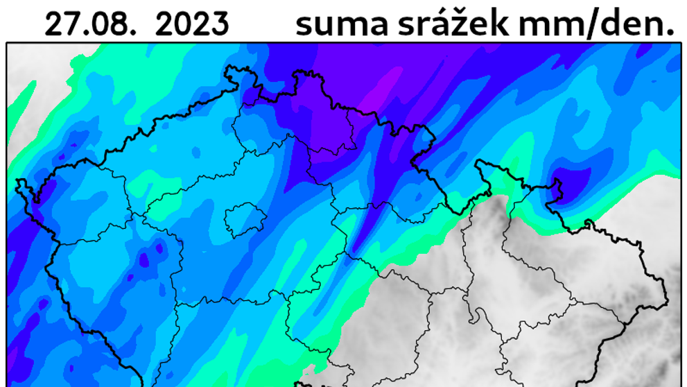 Mapa deště 27. 8.