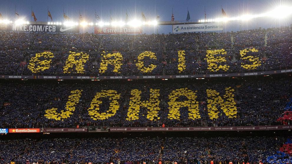 Choreo fanoušků Barcelony na počest Cruyffa - 1