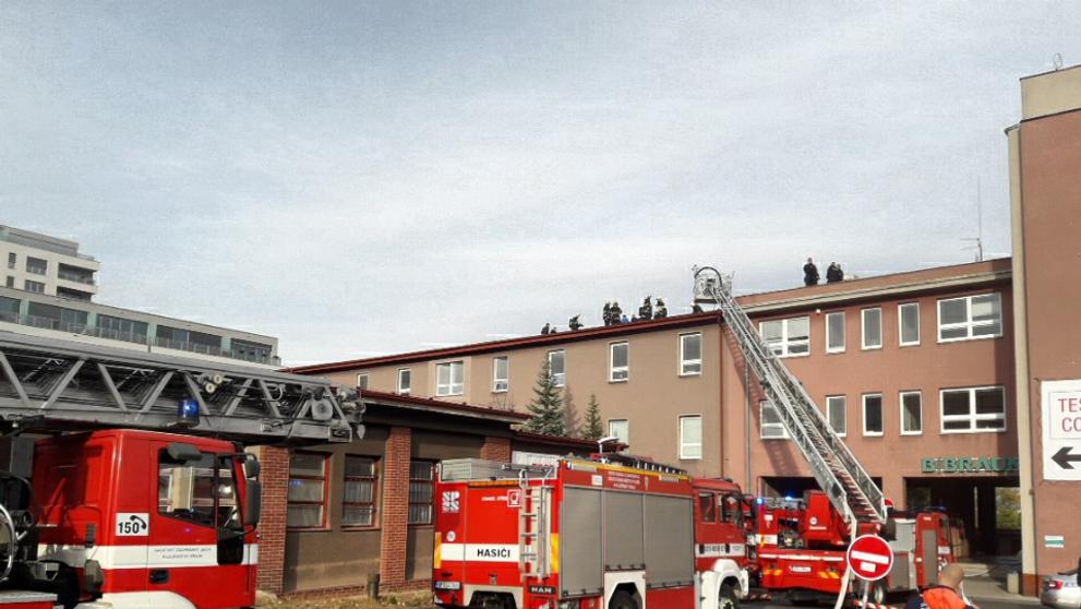 Požár ve Fakultní nemocnici Plzeň (1)