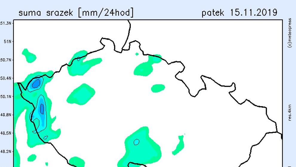Mapa srážek - 3