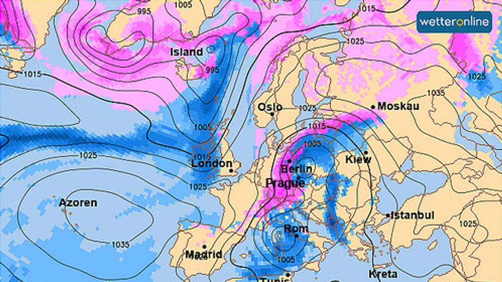 Mapa srážek - 29. 2.