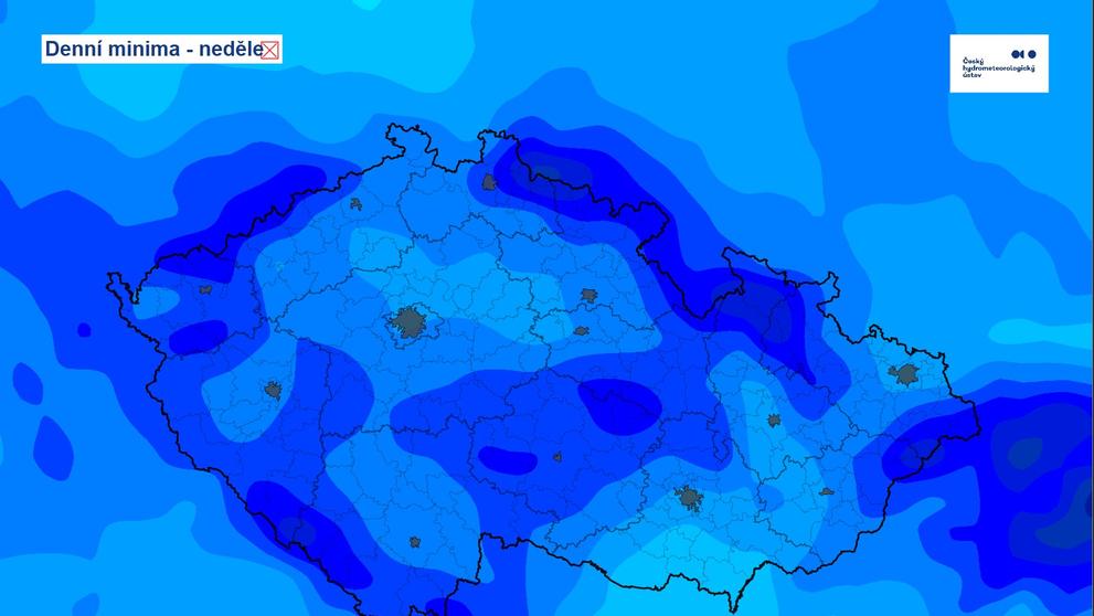 Denní minima - neděle, 6. 4. 2025
