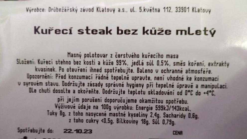 Kuřecí maso s bakterií Salmonella Infantis (2)