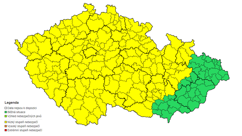 Výstraha - vítr v sobotu