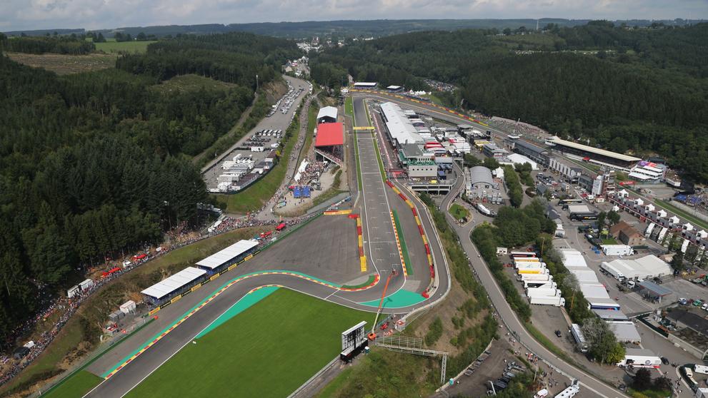Letecký pohled na okruh Spa-Francorchamps