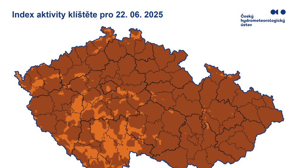 Index aktivity klíštěte 22. 6. 2025
