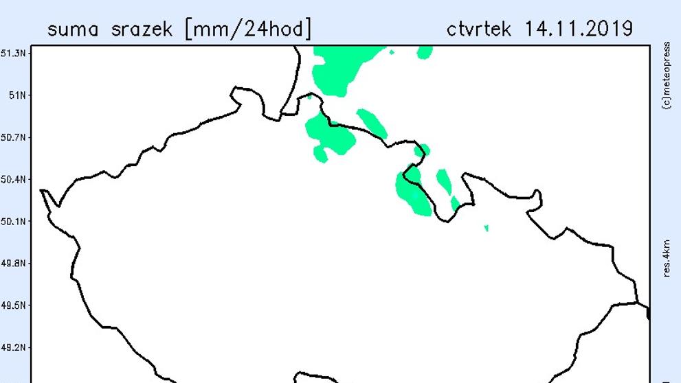 Mapa srážek - 2