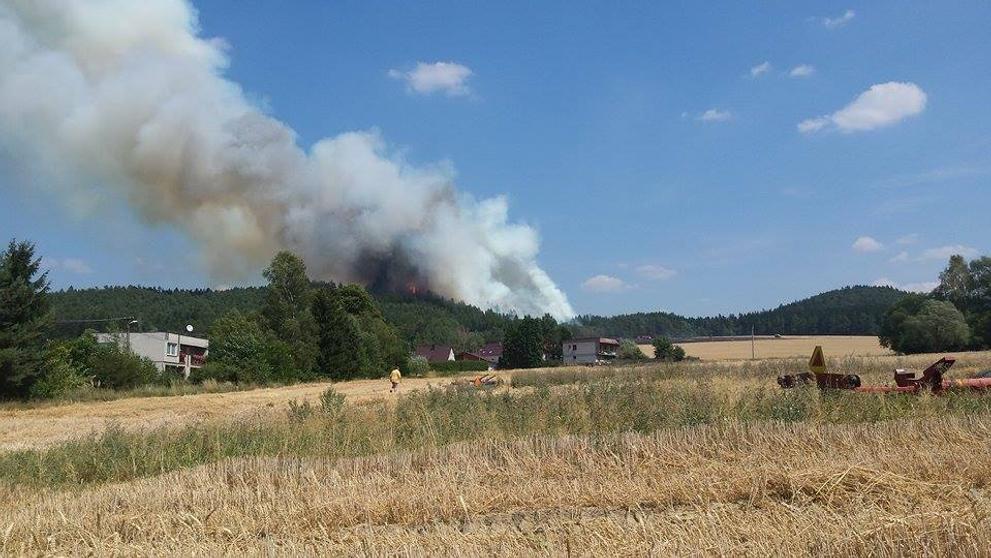 Požár lesa na Rokycansku