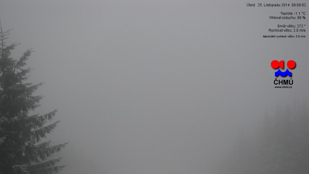 Sníh na Javorovém vrchu - 25. 11. 2014 - 8.00