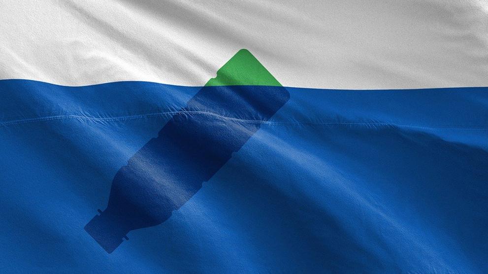 Nový ostrov z odpadků - vlajka