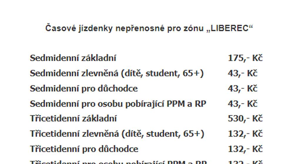 JÍZDNÉ Dopravní podnik měst Liberce a Jablonce (1)