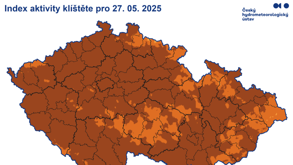 Aktivita klíšťat 27. 5. 2025