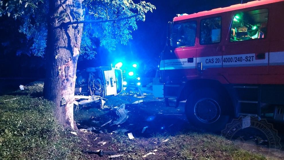 Havárie dodávky na Pardubicku