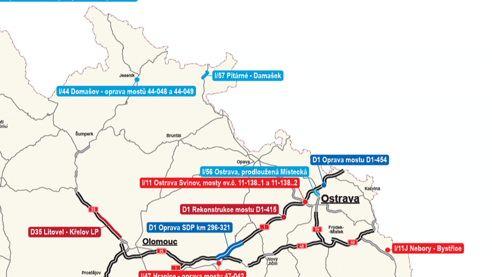 Mapa nejvýznamnějších letních omezení
