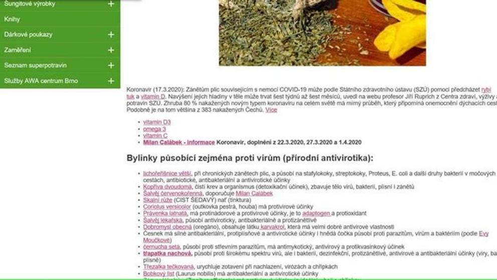 Zneužívání virové epidemie některými prodejci doplňků stravy na internetu - 1