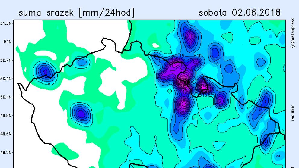 Srážkové mapy - 1