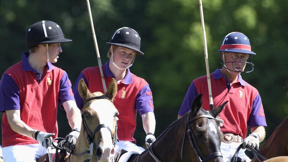 Král Karel III. a princové William a Harry, 18. 7. 2003
