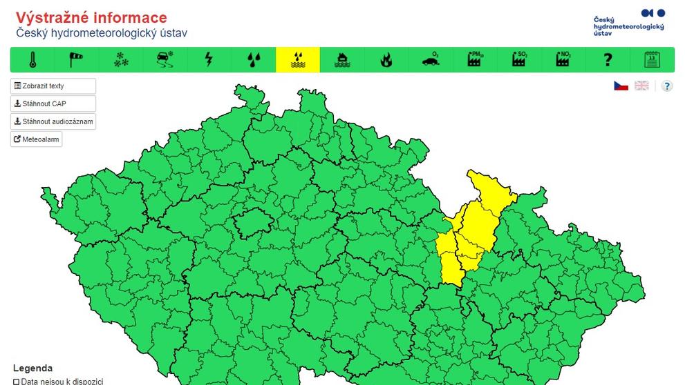 Výstraha před bouřkami 6. června 2020 - 3