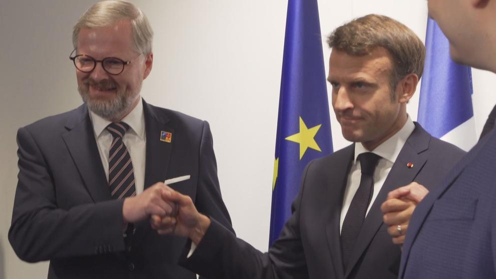 Petr Fiala a Emmanuel Macron