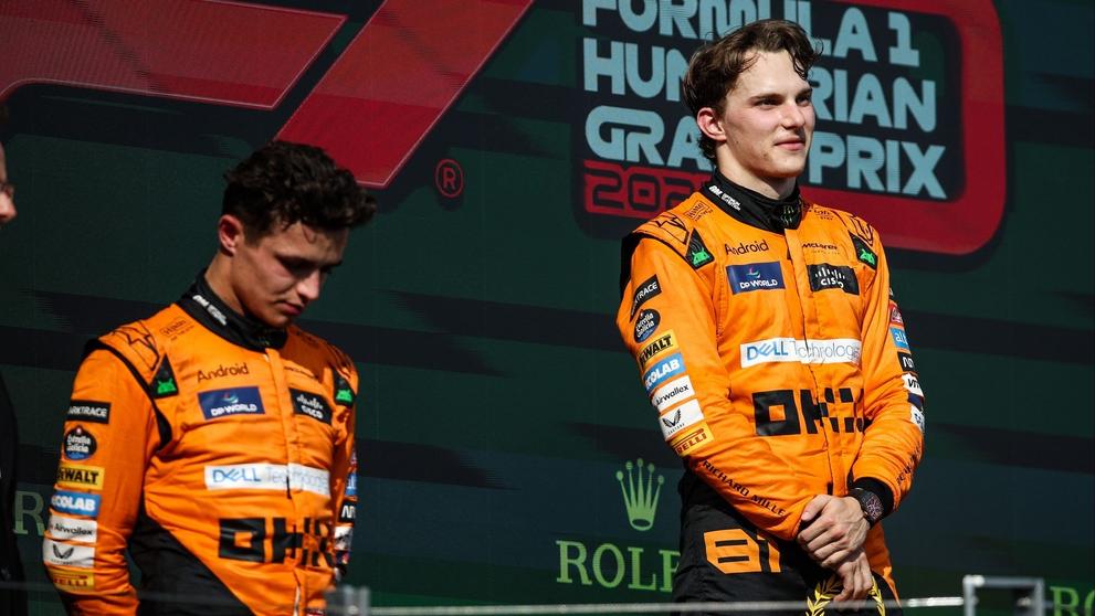 Oscar Piastri (vpravo) a Lando Norris (cropped)