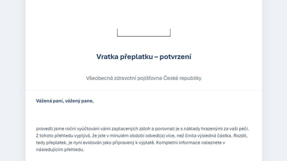 Podvodné e-maily VZP