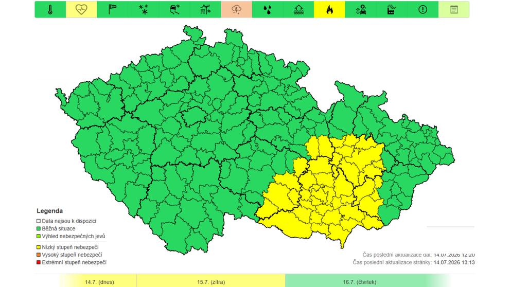 Výstraha ČHMÚ – Riziko požárů