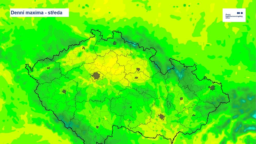 Denní maxima - středa, 1. 4. 2025