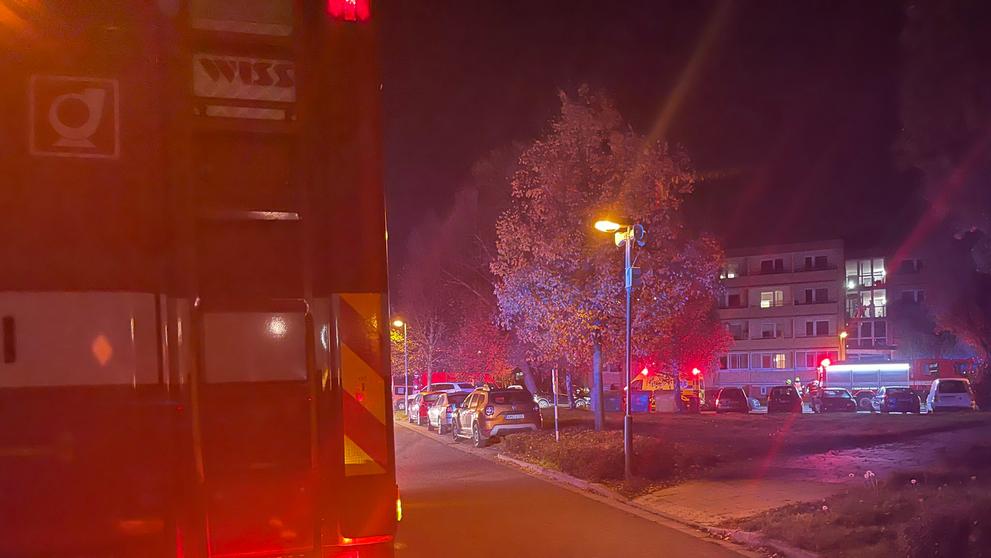 Požár v domě s pečovatelskou službou v Olomouci (1)