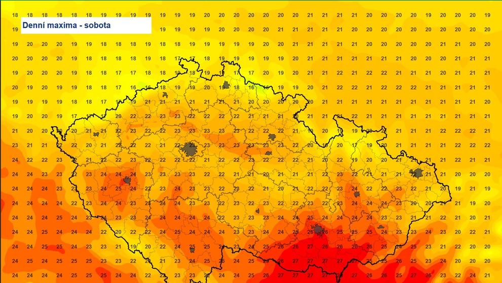 Denní maxima – sobota 3. 5. 2025