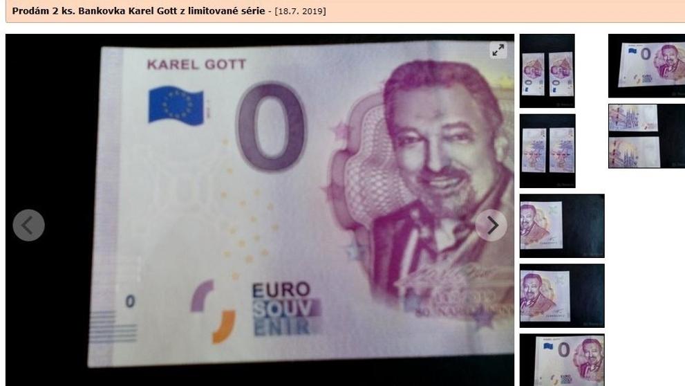 Bankovky s Karlem Gottem se prodávají za desítky tisíc - 1