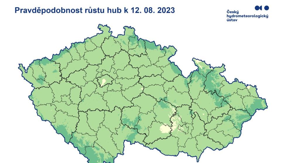 Pravděpodobnost růstu hub k 12. srpnu