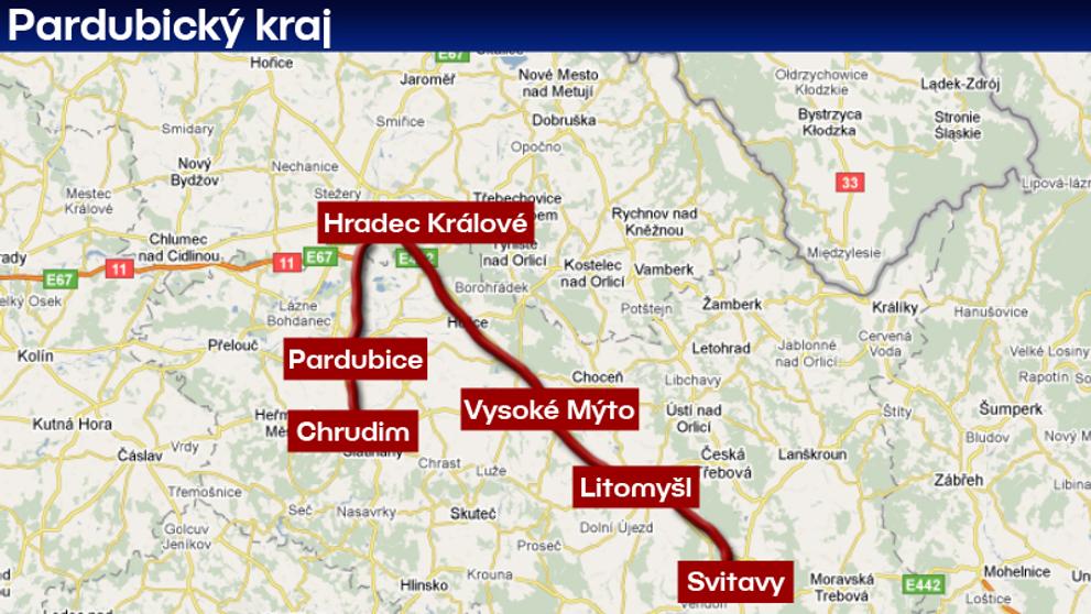 Místa dopravních kontrol - Pardubický kraj