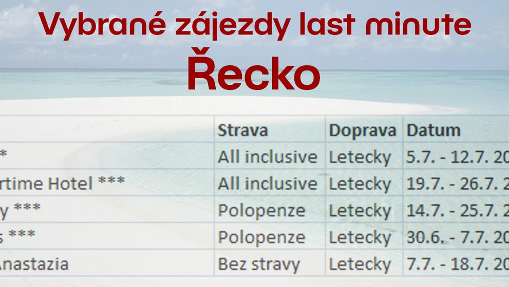 Výběr last minute zájezdů - Řecko