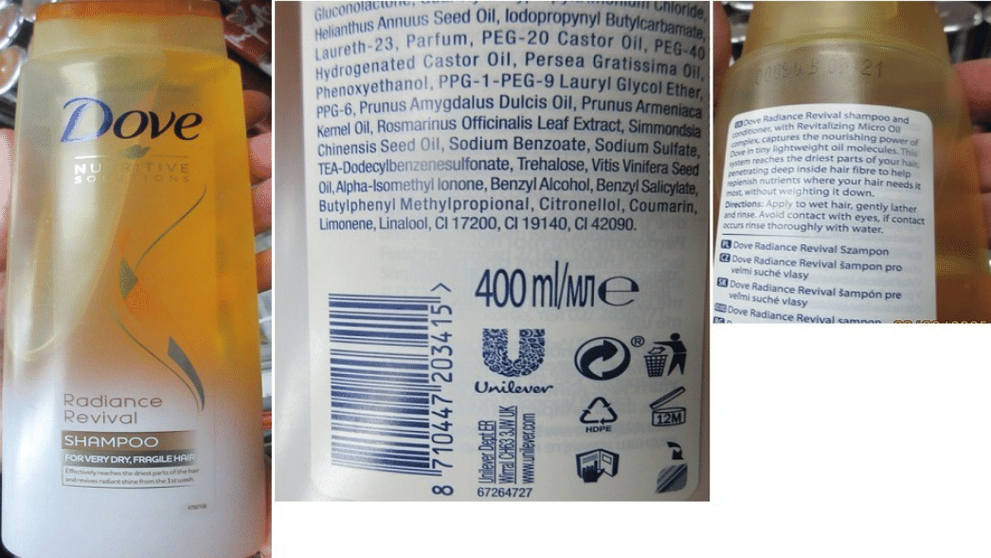 Nebezpečný šampon na vlasy Dove
